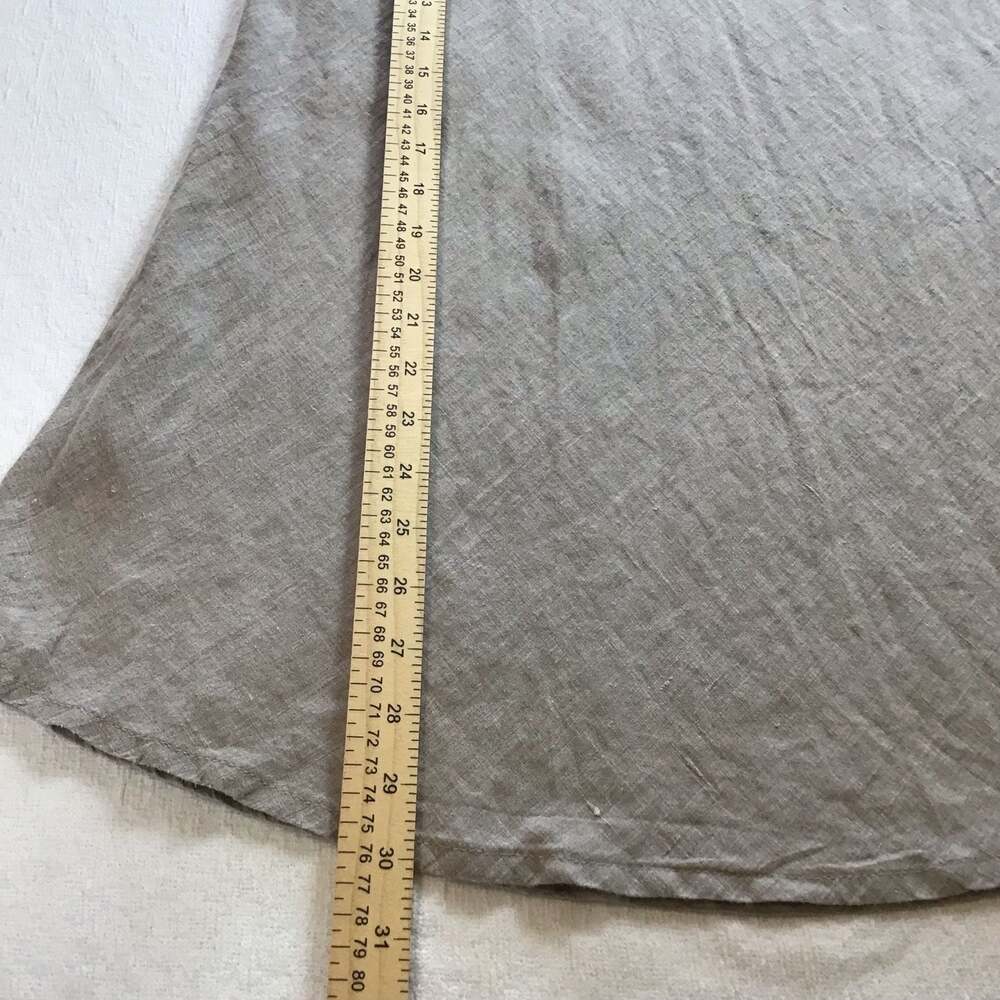 FLAX 100% Fundamental Linen Scoop Neck Tank Top Small Putty - Picture 7 of 9